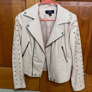 Light pink leather jacket